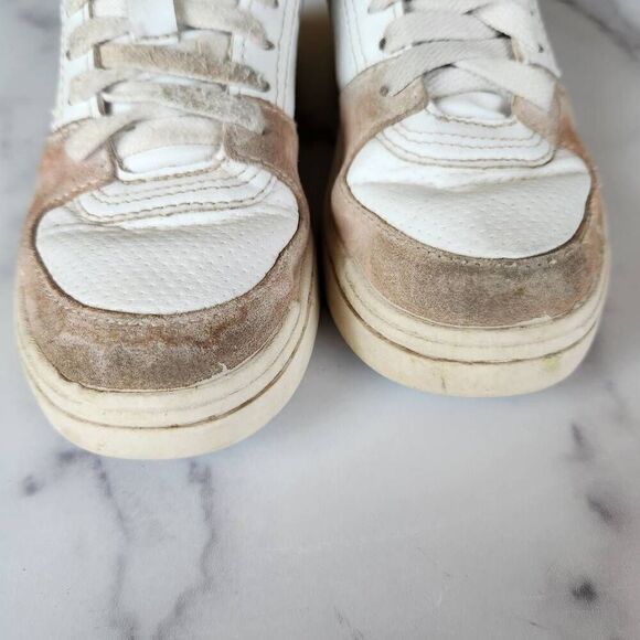 Zara boys size 1 in play condition athletic sporty lace up sneakers white green - Picture 3 of 6